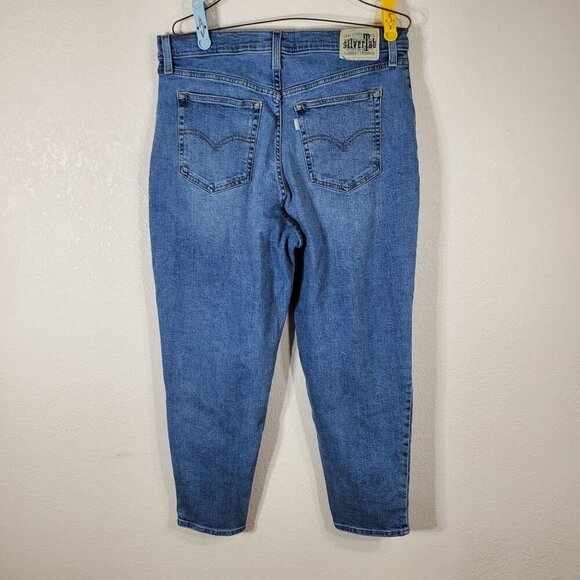 Levis SilverTab Mom Jean W32 L27 High Waist Denim Womens Casual Wear S110783 - Picture 3 of 12